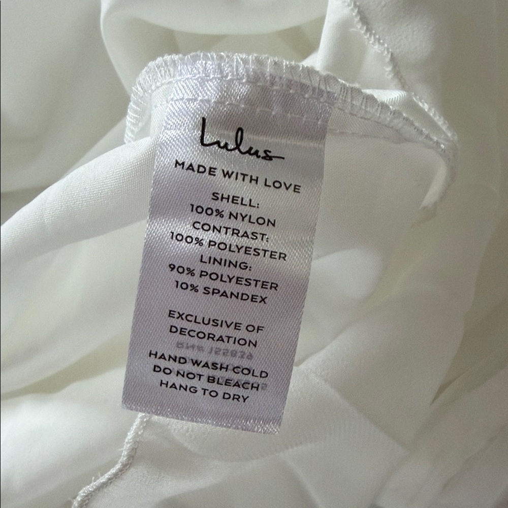 NWT lulus Ivory Chiffon Lace Pleated Open Back Wedding Dress Small - Picture 10 of 11